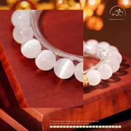 Ngọc Đan Tâm - Vòng Tay Đá Selenite 10mm 2A Phối Charm Tỳ Hưu 3