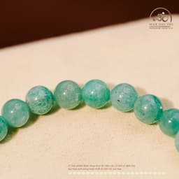 Ngọc Đan Tâm - Vòng Tay Amazonite 6mm 2A Phối Charm 2 Đầu Sen 4