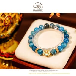 Ngọc Đan Tâm - Vòng Tay Apatite 10mm 2A Phối Charm Sứ Thanh Hoa Đính Ngọc Trai 4