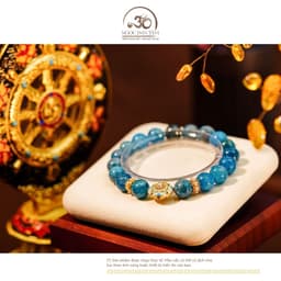 Ngọc Đan Tâm - Vòng Tay Apatite 10mm 2A Phối Charm Sứ Thanh Hoa Đính Ngọc Trai 6