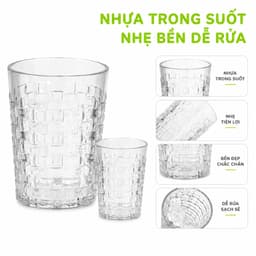Ly Nhựa Trong Suốt Cao Cấp Vân Mây Đan Hiện Đại Dung Tích 380ML 455ML GD331 7