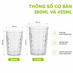 Ly Nhựa Trong Suốt Cao Cấp Vân Mây Đan Hiện Đại Dung Tích 380ML 455ML GD331 6