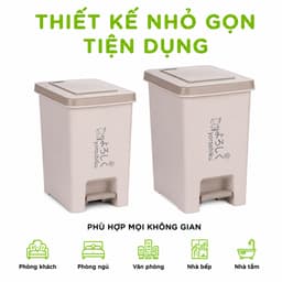 Bật Rác Vuông Đạp Chân Có Nắp Hokori Nhựa PP Cao Cấp Dung Tích 10L 15L 20L GD353 2