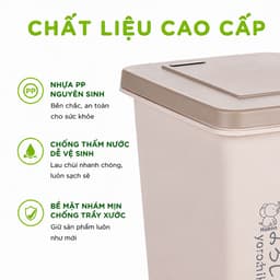 Bật Rác Vuông Đạp Chân Có Nắp Hokori Nhựa PP Cao Cấp Dung Tích 10L 15L 20L GD353 4