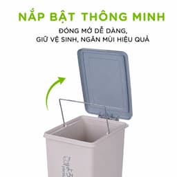 Bật Rác Vuông Đạp Chân Có Nắp Hokori Nhựa PP Cao Cấp Dung Tích 10L 15L 20L GD353 3