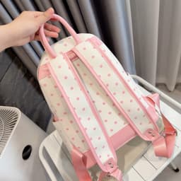 Balo Vải Size 40 Chấm Bi KODY KITTY Thêu Mèo Dễ Thương – Balo Đi Học Đựng Vừa A4, Form Đẹp, Nhiều Màu 9