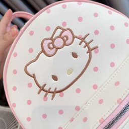 Balo Vải Size 40 Chấm Bi KODY KITTY Thêu Mèo Dễ Thương – Balo Đi Học Đựng Vừa A4, Form Đẹp, Nhiều Màu 7