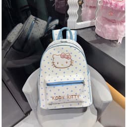 Balo Vải Size 40 Chấm Bi KODY KITTY Thêu Mèo Dễ Thương – Balo Đi Học Đựng Vừa A4, Form Đẹp, Nhiều Màu 5