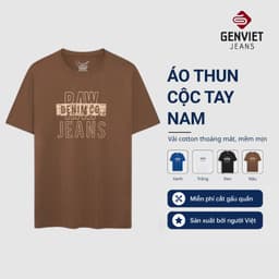 Áo Phông Cộc Tay Nam GENVIET JEANS Chất Liệu Cao Cấp Co Giãn, Form Suông Cổ Tròn Trẻ Trung 8995 1