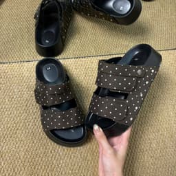 Sandal nữ đế cao quai phối chấm bi trẻ trung mã S3 mới 2026 2