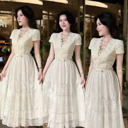 VÁY REN KEM XOÈ DỰ TIỆC XUKADRESS CỔ V 3