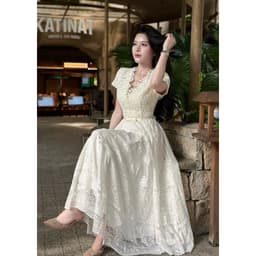 VÁY REN KEM XOÈ DỰ TIỆC XUKADRESS CỔ V 4