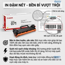 Hộp Mực Canon 071 Cho Canon LBP121DN LBP122DW MF271DN MF272DW MF274DN MF275DW In Đậm Nét MIVDO 2