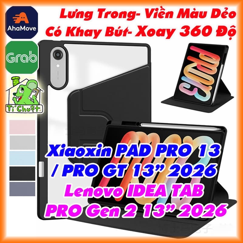 [Xoay 360 Độ] Bao Da MTB Xiaoxin PAD PRO 13/ PRO GT 13/ LENOVO IDEA TAB PRO Gen 2 13" 2026 Dẻo TB390FU TB378FC TB376FC