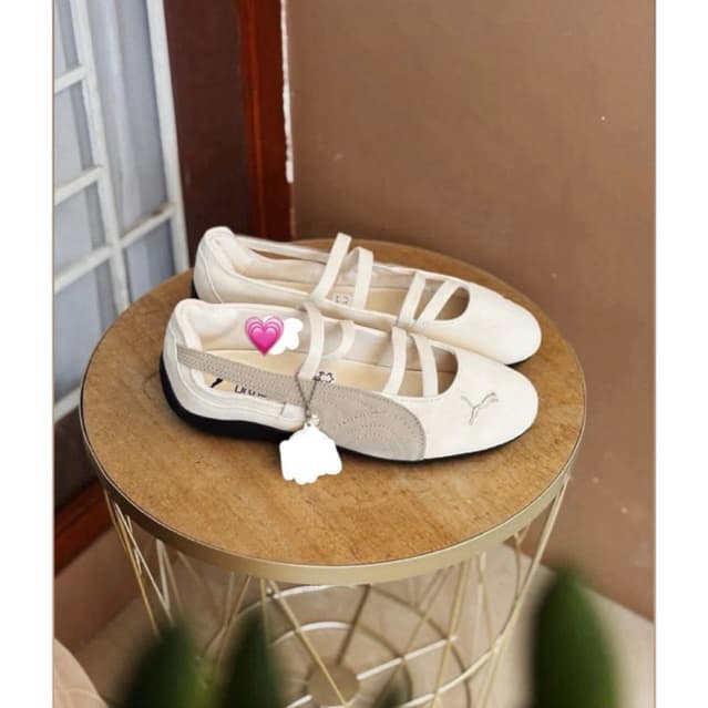 [HÀNG SC_SẴN] Giày thể thao Sneaker Ballet màu trắng rêu - Speed.cat ballet, Giày búp bê cho nữ xinh, điệu đà, basic