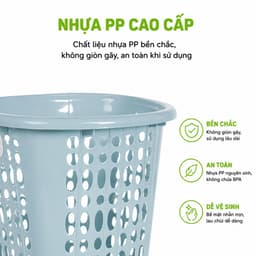 Giỏ Đựng Đồ Đa Năng Nhựa PP Nguyên Sinh Bền Đẹp Thiết Kế Thoáng Khí Dung Tích Lớn Dễ Vệ Sinh GD188 6
