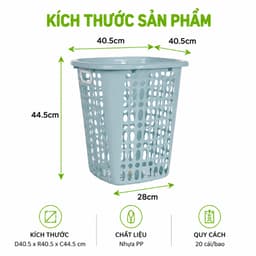 Giỏ Đựng Đồ Đa Năng Nhựa PP Nguyên Sinh Bền Đẹp Thiết Kế Thoáng Khí Dung Tích Lớn Dễ Vệ Sinh GD188 5