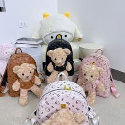 Balo Nữ Gấu Bông Hello Kitty Da PU Cao Cấp Size 40 – Balo Đi Học Đi Chơi Form Lớn Nhiều Ngăn, Kèm Gấu Bông Tháo Rời 3