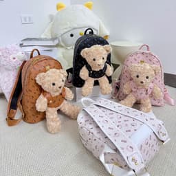 Balo Nữ Gấu Bông Hello Kitty Da PU Cao Cấp Size 40 – Balo Đi Học Đi Chơi Form Lớn Nhiều Ngăn, Kèm Gấu Bông Tháo Rời 4