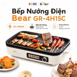 Bếp Nướng Điện Bear GR-4H15C, CS-1500W, Bếp Đa Năng Dùng Nướng, Chiên Xào Linh Hoạt, Nướng Nhanh Ít Khói Không Lo Ám Mùi 2