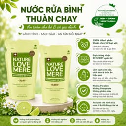 [Date 6/2028] Túi nước rửa bình thuần chay dạng gel/ tạo bọt Nature Love Mere 500ml 3