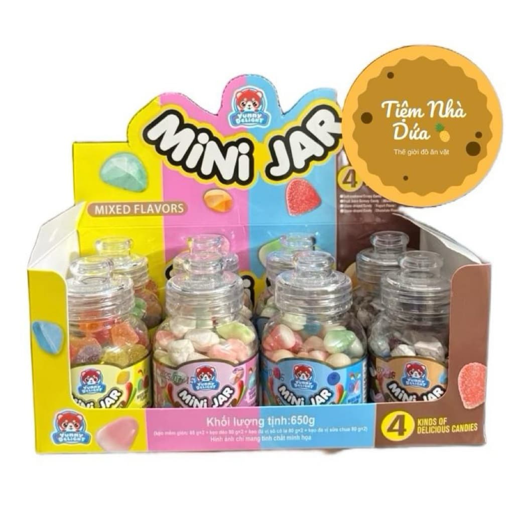 (giá sỉ) lốc 8 lọ kẹo dẻo hoa quả mix loại vị trái cây choco siêu ngon xịn, kẹo lọ dẻo trái cây yunny siêu hot