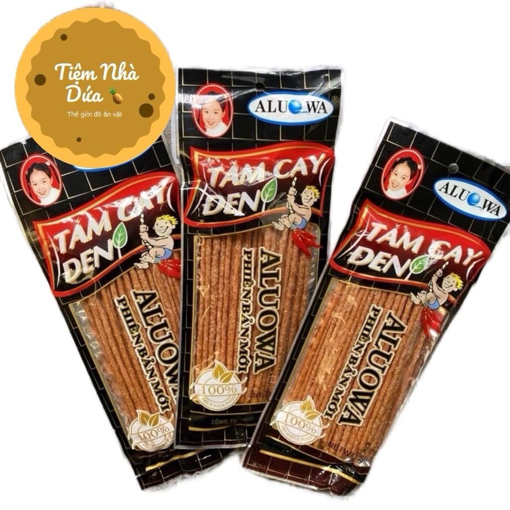Sỉ Bịch 50g Tăm Cay Đen Ăn Vặt Tuổi Thơ, Tăm Cay Đen Cô Gái Ăn Là Mê Food Bim Bim Snack Thức Ăn