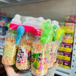 Lốc 12 lọ kẹo c vị trái cây kèm đồ chơi, kẹo c ngậm hương trái cây sỉ đồ ăn vặt 5