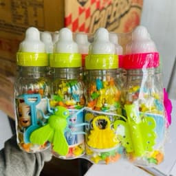 Lốc 12 lọ kẹo c vị trái cây kèm đồ chơi, kẹo c ngậm hương trái cây sỉ đồ ăn vặt 3