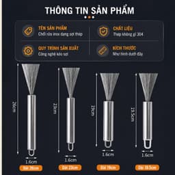 Chổi Cọ Xoong Nồi Inox 304, Bàn Chải Cọ Bát Đĩa, Rửa Chén Bát Vệ Sinh Bếp Tay Cầm Chống Trầy Xước Tay VN-7624 9