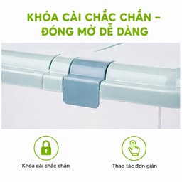 Thùng Gạo Chữ Nhật 10Kg Nắp Khóa Kín Kèm Ca Đong Nhựa PP Cao Cấp Hộp Đựng Gạo Chống Bụi GD249 5