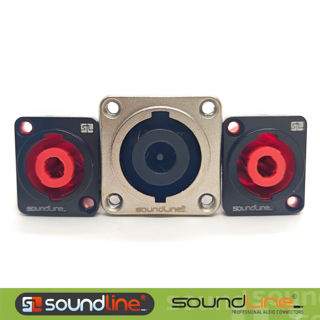 Ổ âm loa , ổ loa hàn dây [4Pin] - [8Pin] chân đồng,  speakon hiệu Soundline nhập khẩu . (Giá 1c )