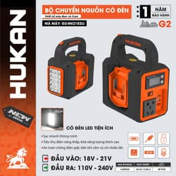 Bộ Chuyển Nguồn Chuyển từ 21v lên 240v HUKAN G2-INI2102LI - Có Đèn Led - Dùng Pin Chân Phổ Thông 1