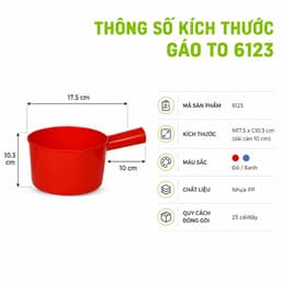 Gáo Nhựa Múc Nước Việt Nhật 6123 Nhựa Cao Cấp Tay Cầm Chắc Chắn Bền Đẹp Tiện Dụng Cho Gia Đình GD260 7