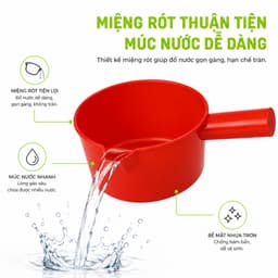 Gáo Nhựa Múc Nước Việt Nhật 6123 Nhựa Cao Cấp Tay Cầm Chắc Chắn Bền Đẹp Tiện Dụng Cho Gia Đình GD260 3