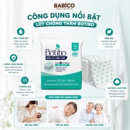 Miếng Lót Giường Hậu Sản Cho Mẹ Sau Sinh, Lót Chống Thấm Cho Trẻ Em Người Già Thay Tã Dùng 1 Lần Botibo (Gói 10 Miếng) 1