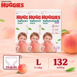 Combo 3 Tã quần Huggies Naturemade Peach M48+10/ L44/ XL38/ XXL26 2