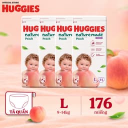 Combo 4 Tã quần Huggies Naturemade Peach M48+10/ L44/ XL38/ XXL26 2