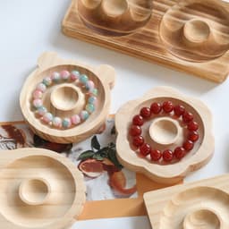 St.kunkka Khay đựng vòng tay bằng gỗ nguyên khối DIY gỗ đổ xô Tấm đựng chuỗi hạt cho vòng tay 2