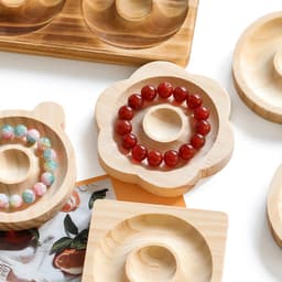 St.kunkka Khay đựng vòng tay bằng gỗ nguyên khối DIY gỗ đổ xô Tấm đựng chuỗi hạt cho vòng tay 3