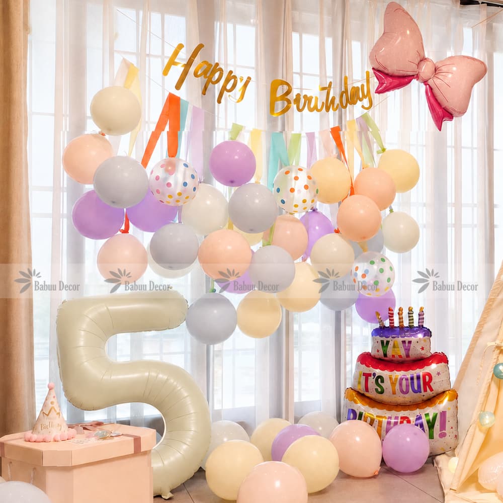 Set bóng trang trí sinh nhật phong cách Hàn Quốc