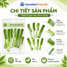 Set 10 Lược Chải Tóc Massage Da Đầu Chống Tĩnh Điện, Lược Gỡ Rối Tóc Mềm Mại, Phù Hợp Mọi Loại Tóc - HomeMartOnline68 4