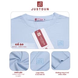 [MỞ BÁN] Áo Thun Ôm Body Cổ Tròn Bản Mới Thêu Logo JUSTDUN Chất Thun Cotton Mềm Mịn, Thoáng Mát P5 4