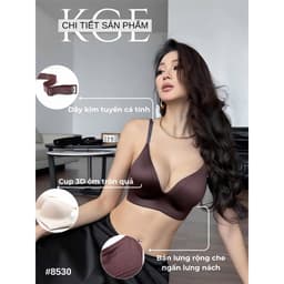Áo Ngực Lụa Satin Cao Cấp Không Gọng Không  Đường May – Áo Lót Thiên Nga Cup 3D Gom Quả Tạo Khe 8530 2