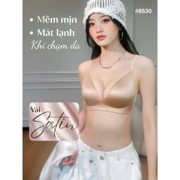 Áo Ngực Lụa Satin Cao Cấp Không Gọng Không  Đường May – Áo Lót Thiên Nga Cup 3D Gom Quả Tạo Khe 8530 4