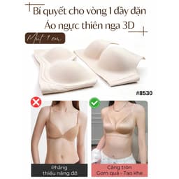 Áo Ngực Lụa Satin Cao Cấp Không Gọng Không  Đường May – Áo Lót Thiên Nga Cup 3D Gom Quả Tạo Khe 8530 6