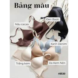 Áo Ngực Lụa Satin Cao Cấp Không Gọng Không  Đường May – Áo Lót Thiên Nga Cup 3D Gom Quả Tạo Khe 8530 8