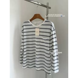 DÂU TÂY ( KÈM ẢNH THẬT ) Áo Thun Nữ Dài Tay Kẻ Ngang EGG Áo Phông Nữ Dài Tay Kẻ Sọc Ngang Dáng Rộng 8