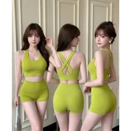 Bộ tập Gym, Yoga, Erobic cho nữ chất LuLu hàng Quảng Châu cao cấp BT807 3