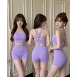 Bộ tập Gym, Yoga, Erobic cho nữ chất LuLu hàng Quảng Châu cao cấp BT807 5